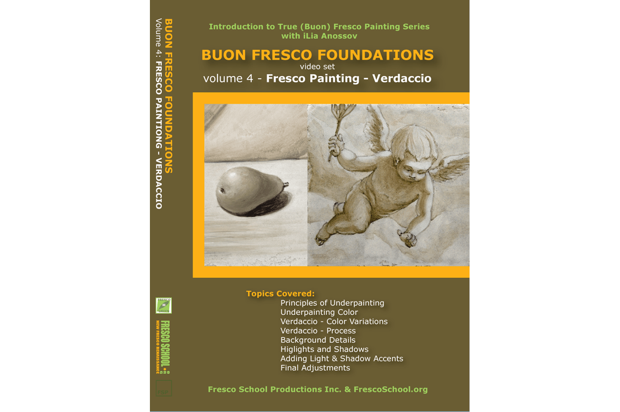 Fresco painting verdaccio video tutorial by iLia Fresco (Anossov) ISBN 978-0-9822689-4-0